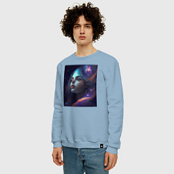 Свитшот хлопковый мужской Космическая красота - нейросеть, цвет: мягкое небо — фото 2