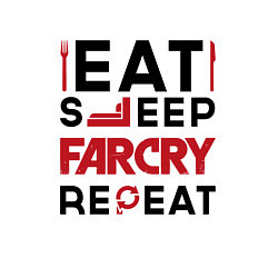 Свитшот хлопковый мужской Надпись: eat sleep Far Cry repeat, цвет: белый — фото 2