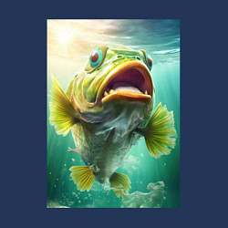 Свитшот хлопковый мужской Большой карп, цвет: тёмно-синий — фото 2