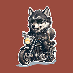 Свитшот хлопковый мужской Волчья сила на двух колесах, цвет: кирпичный — фото 2