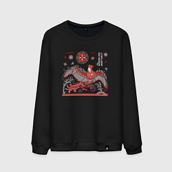 Свитшот хлопковый мужской Птица Сирин, цвет: черный