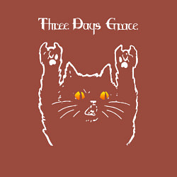 Свитшот хлопковый мужской Three Days Grace rock cat, цвет: кирпичный — фото 2