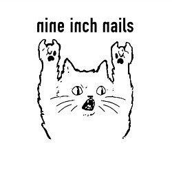 Свитшот хлопковый мужской Nine Inch Nails - rock cat, цвет: белый — фото 2