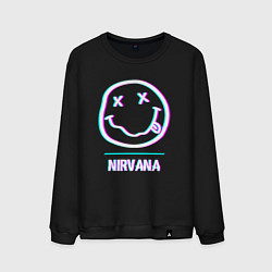Мужской свитшот Nirvana glitch rock