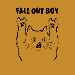 Свитшот хлопковый мужской Fall Out Boy - rock cat, цвет: горчичный — фото 2