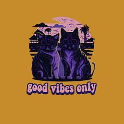 Свитшот хлопковый мужской Только хорошие вибрации, цвет: горчичный — фото 2