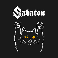 Свитшот хлопковый мужской Sabaton rock cat, цвет: черный — фото 2