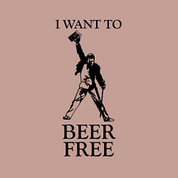 Свитшот хлопковый мужской I want to beer free, Queen, цвет: пыльно-розовый — фото 2