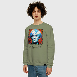 Свитшот хлопковый мужской Andy Warhol - celebrity, цвет: авокадо — фото 2