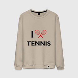 Свитшот хлопковый мужской I Love Tennis, цвет: миндальный