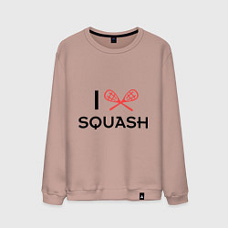 Свитшот хлопковый мужской I Love Squash, цвет: пыльно-розовый