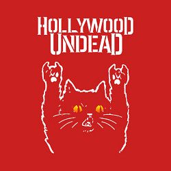 Свитшот хлопковый мужской Hollywood Undead rock cat, цвет: красный — фото 2