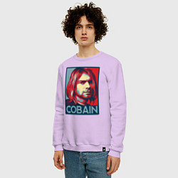 Свитшот хлопковый мужской Nirvana - Kurt Cobain, цвет: лаванда — фото 2