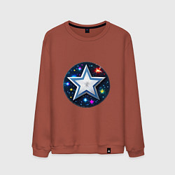 Свитшот хлопковый мужской Звезда и полотно космоса, цвет: кирпичный