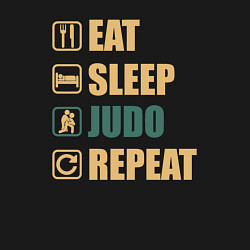 Свитшот хлопковый мужской Eat sleep judo, цвет: черный — фото 2