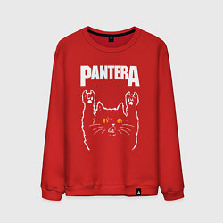 Свитшот хлопковый мужской Pantera rock cat, цвет: красный