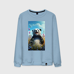 Мужской свитшот Довольная панда на природе