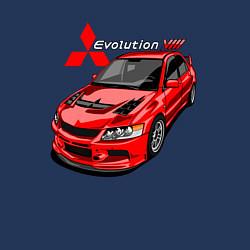 Свитшот хлопковый мужской Lancer Evolution 8, цвет: тёмно-синий — фото 2