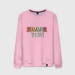 Свитшот хлопковый мужской Summer Vibes, цвет: светло-розовый