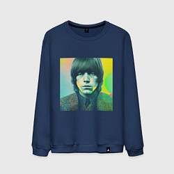 Свитшот хлопковый мужской Brian Jones Pop Glitch Art, цвет: тёмно-синий