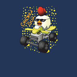 Свитшот хлопковый мужской Chicken Gun: цыпленок на квадроцикле, цвет: тёмно-синий — фото 2