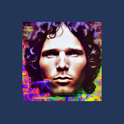 Свитшот хлопковый мужской Jim Morrison Glitch 25 Digital Art, цвет: тёмно-синий — фото 2