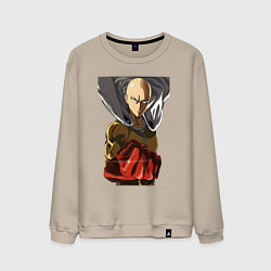 Свитшот хлопковый мужской Saitama fist, цвет: миндальный