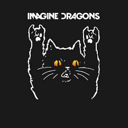 Свитшот хлопковый мужской Imagine Dragons rock cat, цвет: черный — фото 2