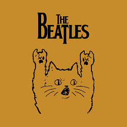 Свитшот хлопковый мужской The Beatles - rock cat, цвет: горчичный — фото 2