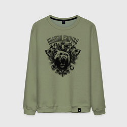 Свитшот хлопковый мужской Российская Империя Медведь, цвет: авокадо
