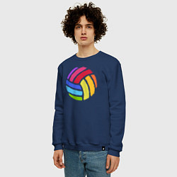 Свитшот хлопковый мужской Rainbow volleyball, цвет: тёмно-синий — фото 2