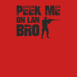 Свитшот хлопковый мужской Peek me on lan bro, цвет: красный — фото 2