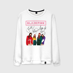 Свитшот хлопковый мужской Blackpink Lisa Jisoo Jennie Rose, цвет: белый