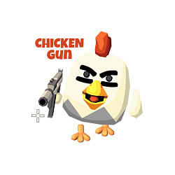 Свитшот хлопковый мужской Chicken Gun злой, цвет: белый — фото 2