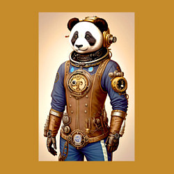 Свитшот хлопковый мужской Cool panda - steampunk - neural network, цвет: горчичный — фото 2