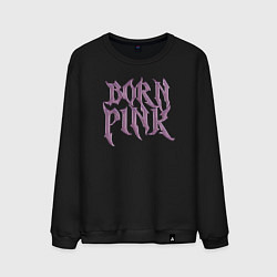 Свитшот хлопковый мужской Born pink Blackpink, цвет: черный