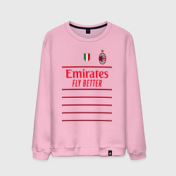 Свитшот хлопковый мужской Рафаэль Леао ФК Милан форма 2223 гостевая, цвет: светло-розовый