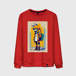 Мужской свитшот Fox cub - urban style - neural network