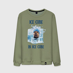 Свитшот хлопковый мужской Ice Cube in ice cube, цвет: авокадо