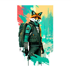 Свитшот хлопковый мужской Лис-геолог - нейросеть, цвет: белый — фото 2