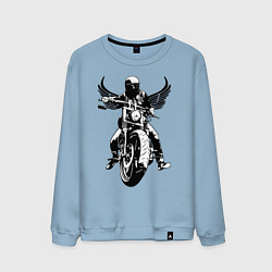 Свитшот хлопковый мужской Biker wings, цвет: мягкое небо