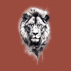 Свитшот хлопковый мужской Голова льва рисунок карандашом, цвет: кирпичный — фото 2