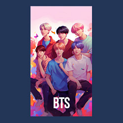 Свитшот хлопковый мужской BTS art anime style, цвет: тёмно-синий — фото 2