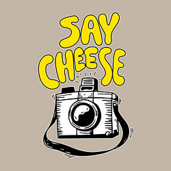 Свитшот хлопковый мужской Cheese photo camera, цвет: миндальный — фото 2