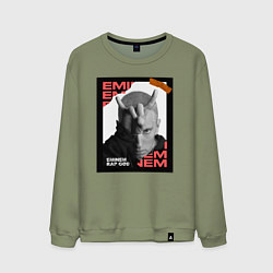 Свитшот хлопковый мужской Rap god, цвет: авокадо