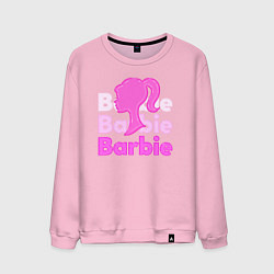 Свитшот хлопковый мужской Логотип Барби объемный, цвет: светло-розовый