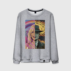Свитшот хлопковый мужской Barbie Oppenheimer, цвет: меланж