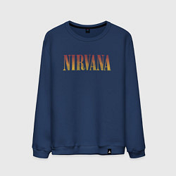 Свитшот хлопковый мужской Nirvana logo, цвет: тёмно-синий