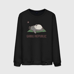 Свитшот хлопковый мужской Ghibli republic, цвет: черный