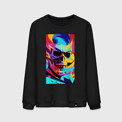 Свитшот хлопковый мужской Cool skull - pop art, цвет: черный